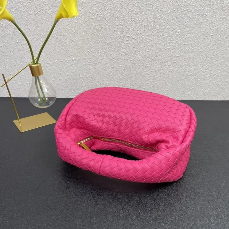BV Woven Top Handle Bag 8830 Pink 28cm - Image 6