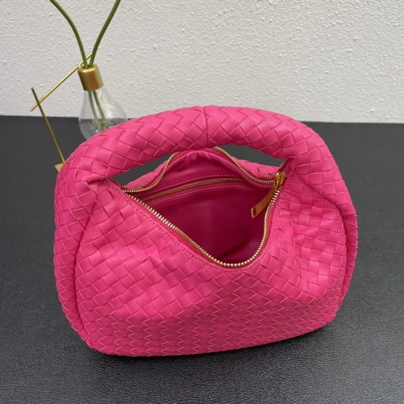 BV Woven Top Handle Bag 8830 Pink 28cm - Image 8