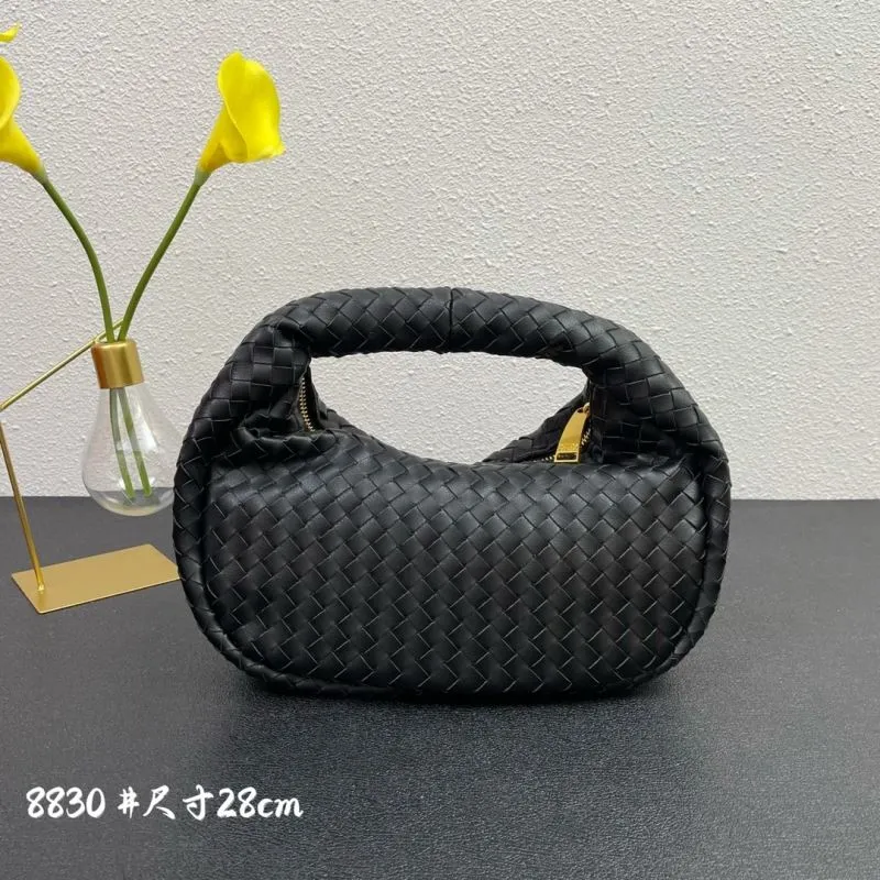 BV Woven Black Handbag 8830 Size 28cm