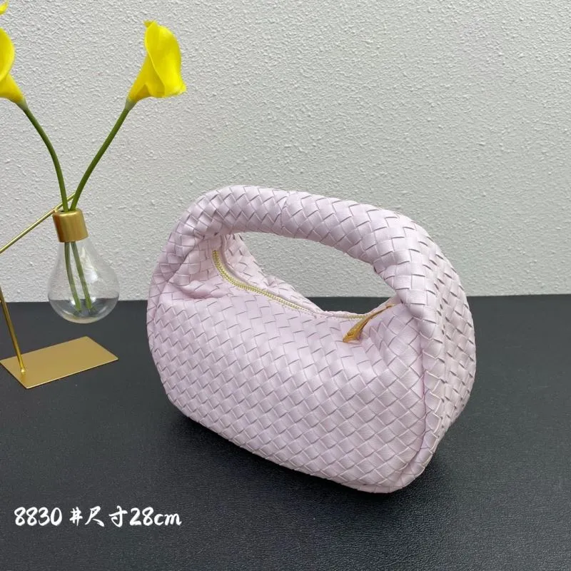 Alternative view of BV Light Pink Woven Handbag 28cm 8830