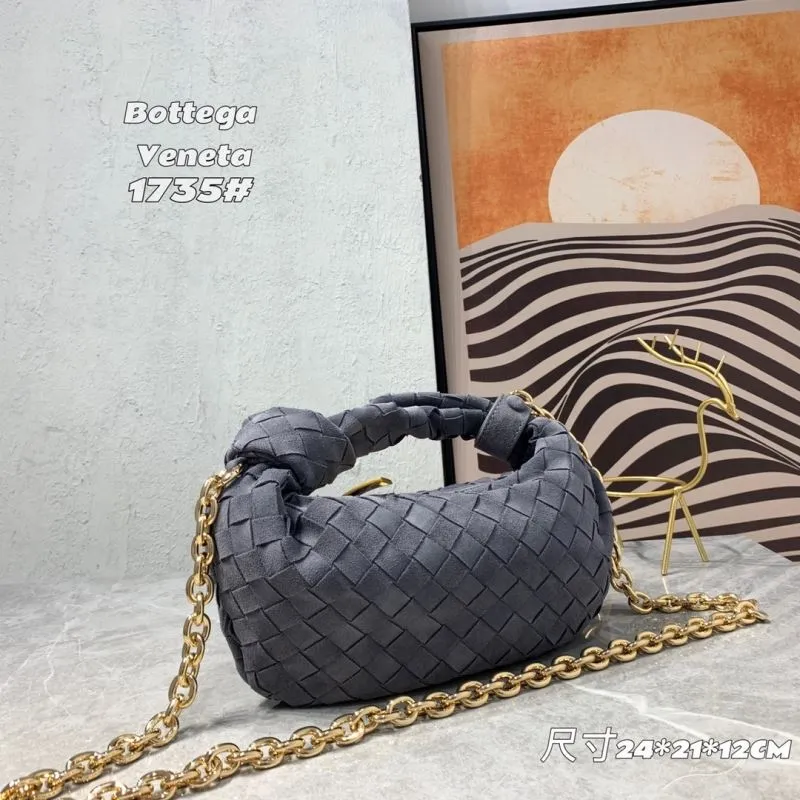 Alternative view of Bottega Veneta 1735 Gray Woven Chain Handbag
