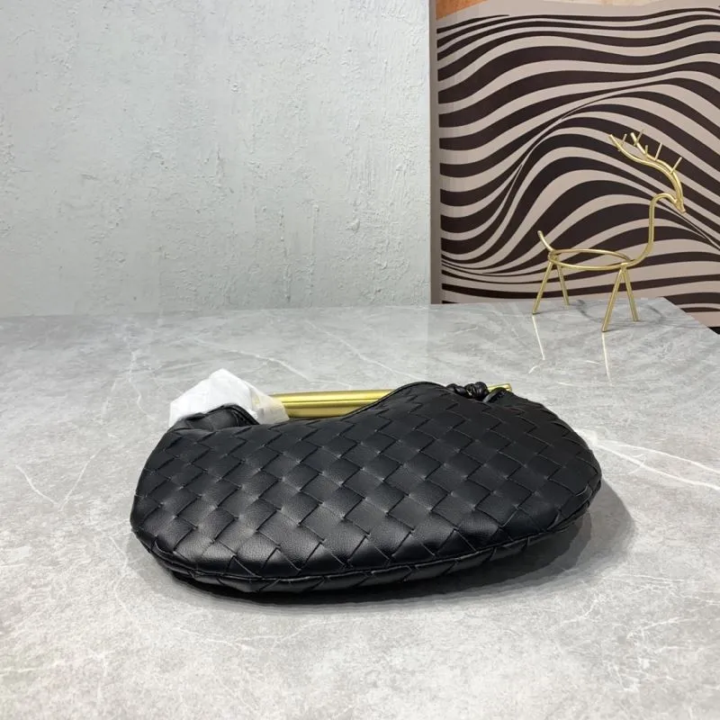 Bottega Veneta 8860 Black Woven Leather Handbag - Image 6