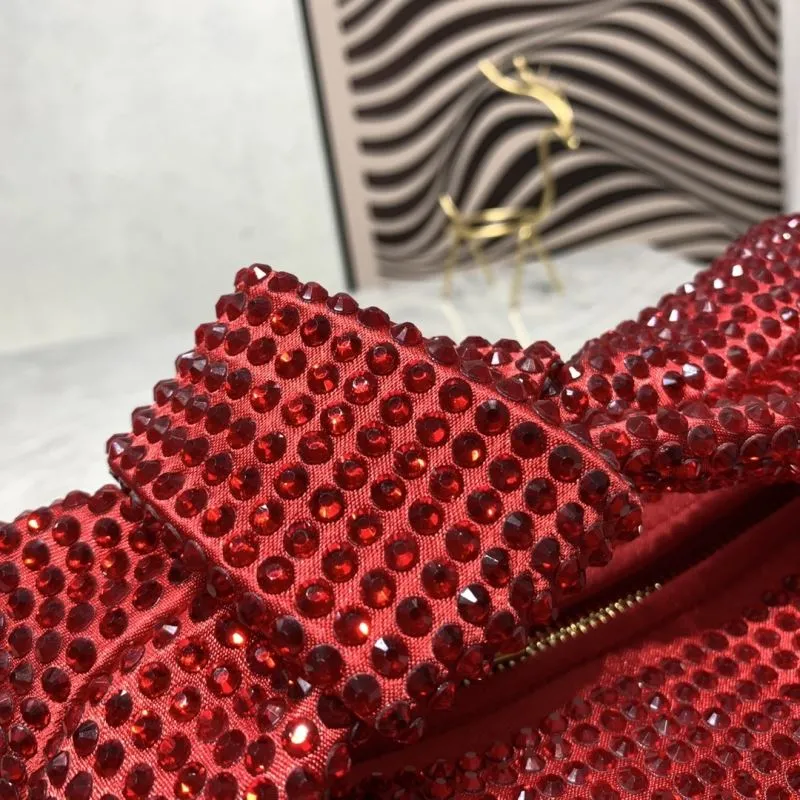 Bottega Veneta Red Crystal Handle Bag - Image 4