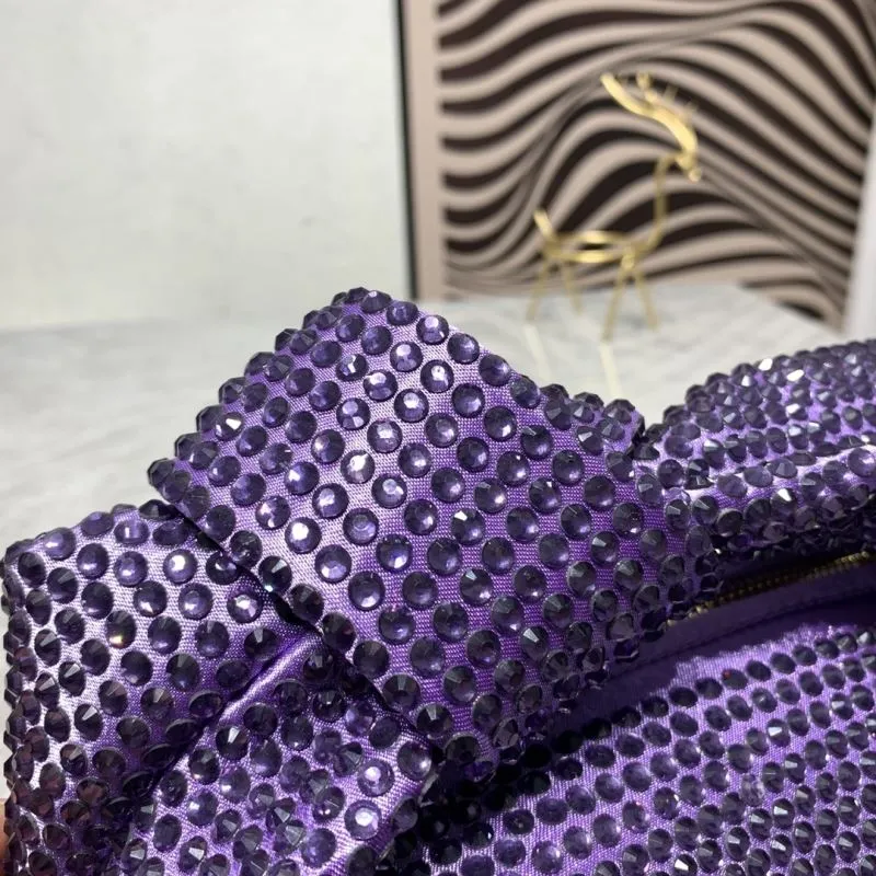 Bottega Veneta Purple Crystal Handbag Size 27x14x8CM - Image 4