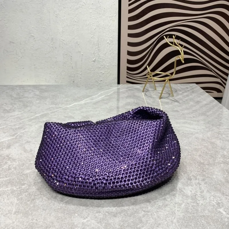 Bottega Veneta Purple Crystal Handbag Size 27x14x8CM - Image 7