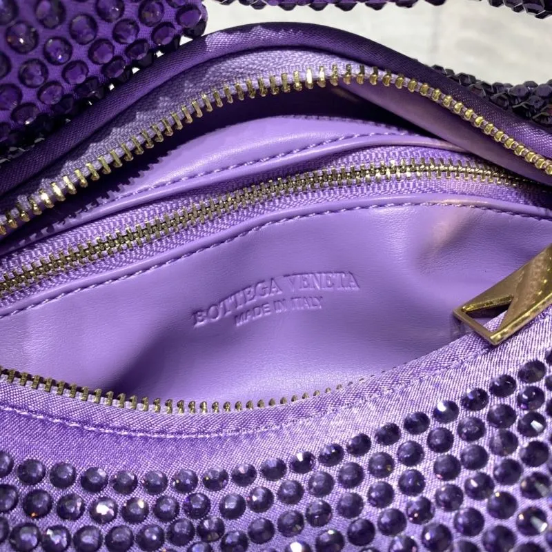 Bottega Veneta Purple Crystal Handbag Size 27x14x8CM - Image 9