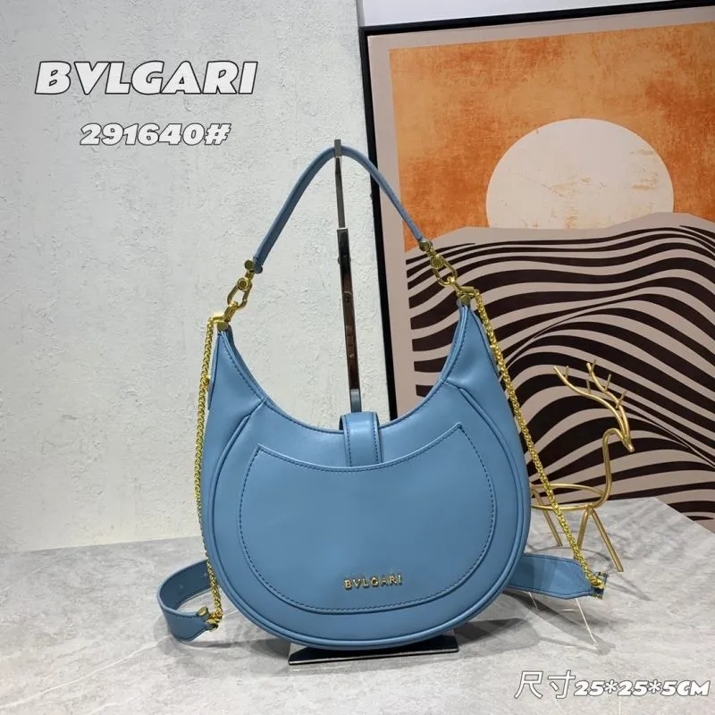 BVLGARI 291640 Light Blue Hobo Shoulder Bag - Image 3