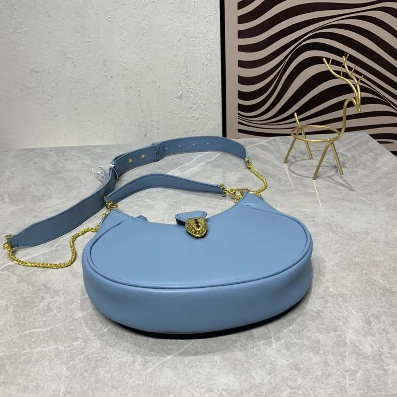 BVLGARI 291640 Light Blue Hobo Shoulder Bag - Image 7