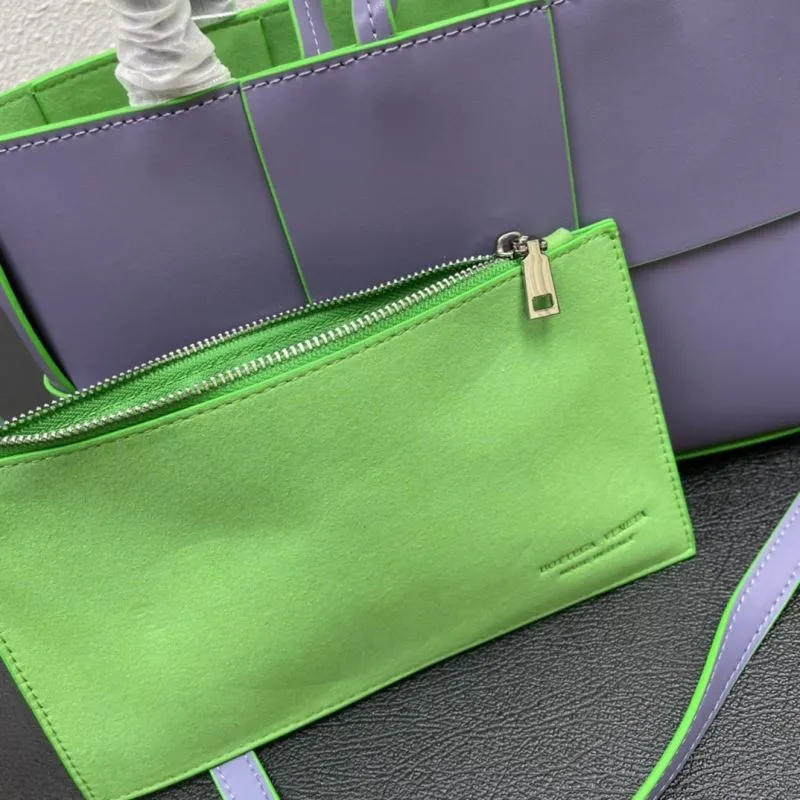 BV Purple Green Tote Bag 8858 25*18*11 - Image 9