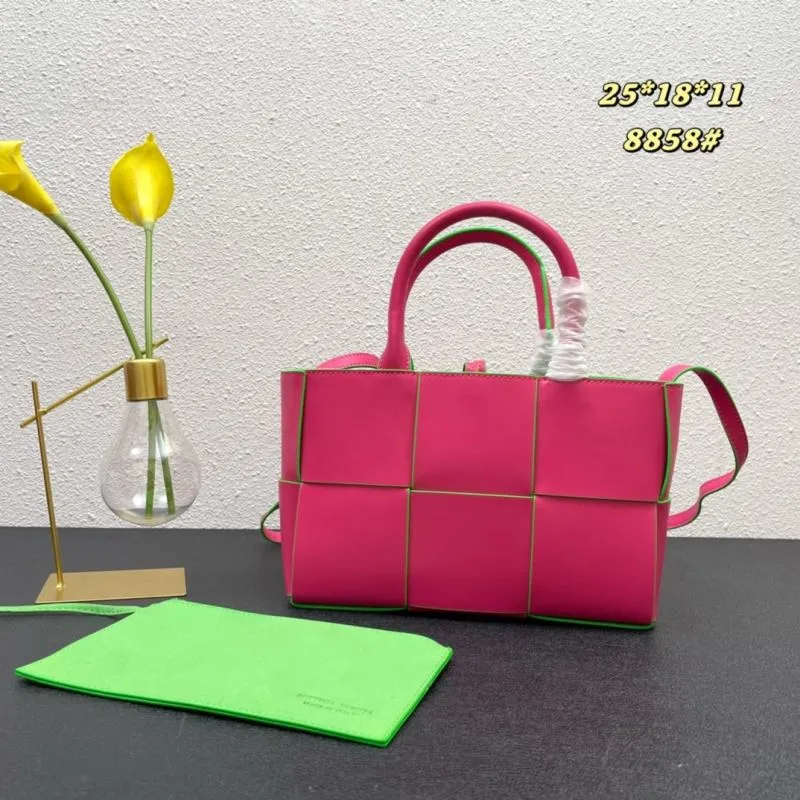 Alternative view of BV Pink Green Trim Tote Bag 8858