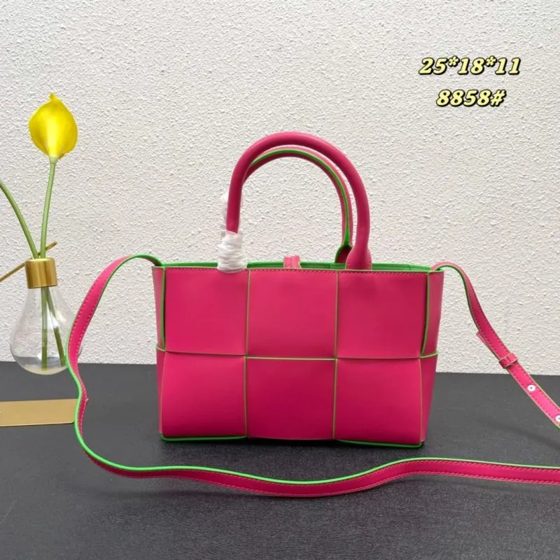 BV Pink Green Trim Tote Bag 8858 - Image 3