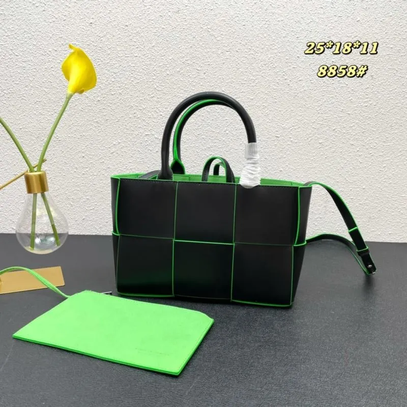Alternative view of BV Black Green Trim Tote Bag 8858