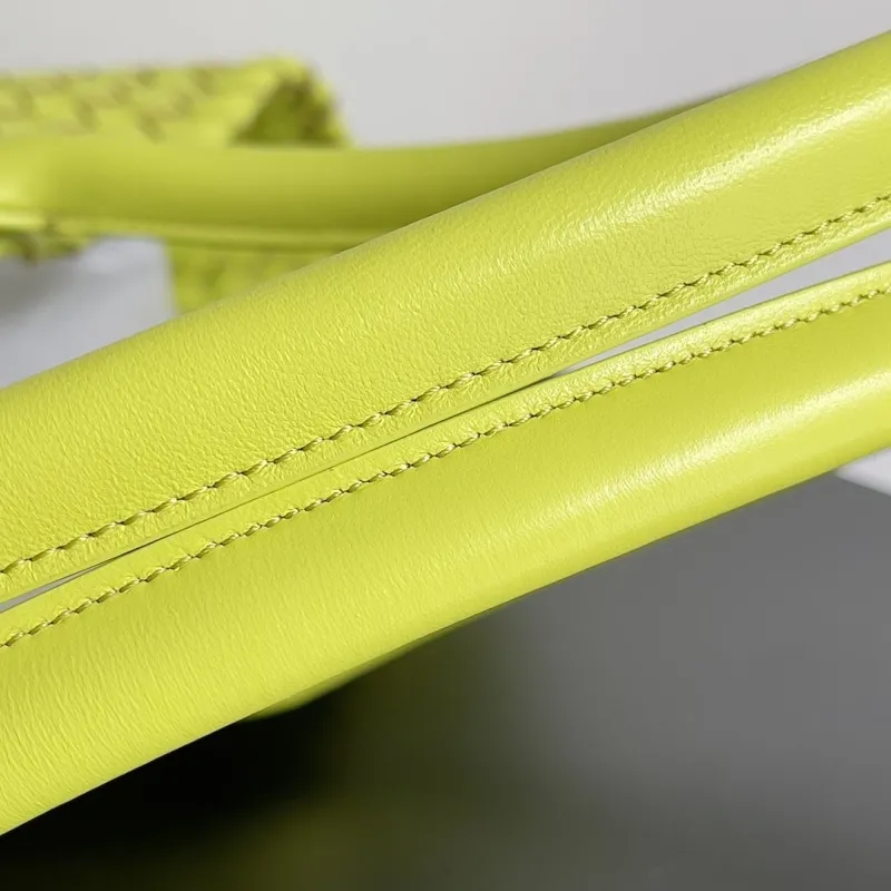 Bottega Veneta Lime Green Woven Leather Tote Bag - Image 5