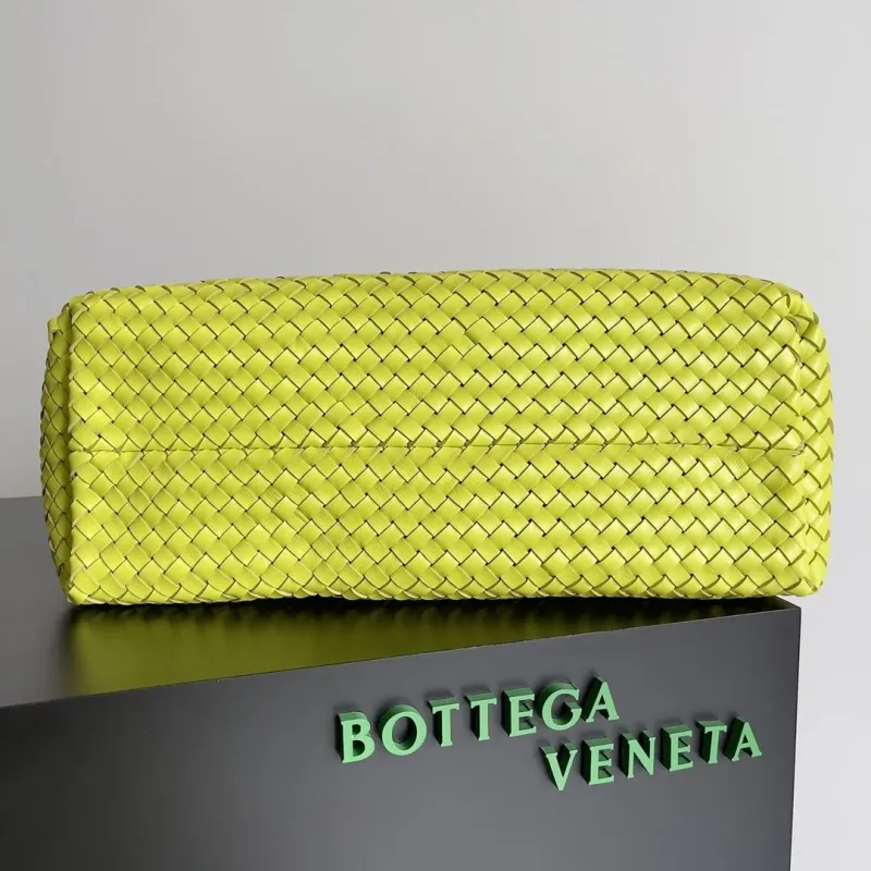 Bottega Veneta Lime Green Woven Leather Tote Bag - Image 6