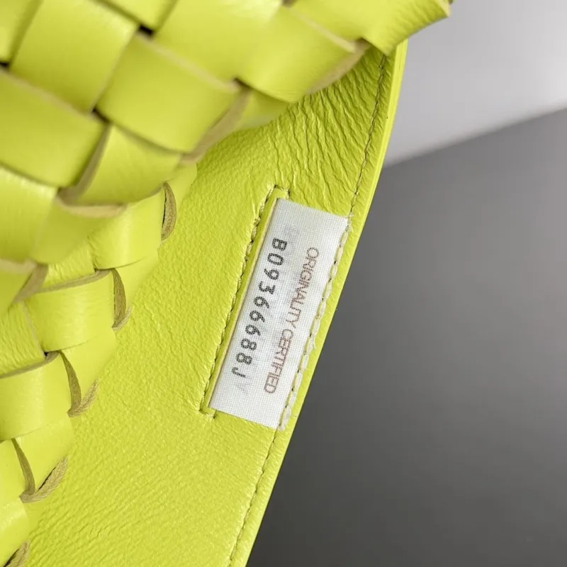 Bottega Veneta Lime Green Woven Leather Tote Bag - Image 7