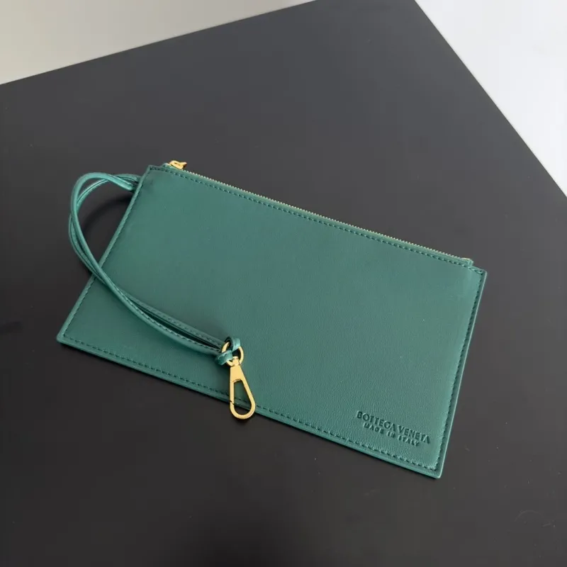Bottega Veneta Teal Woven Tote Bag with Pouch - Image 8