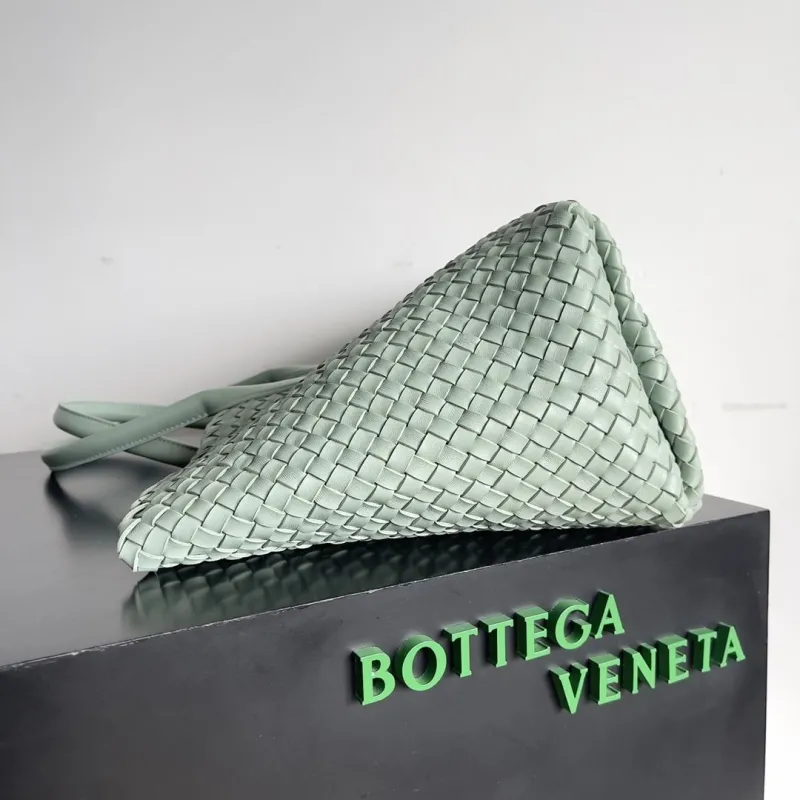 Bottega Veneta Mint Green Woven Leather Tote Bag - Image 3