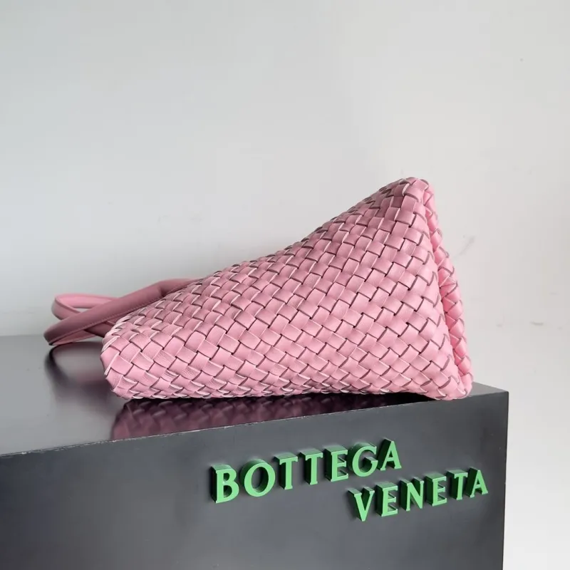 Bottega Veneta Pink Woven Leather Tote Bag - Image 3