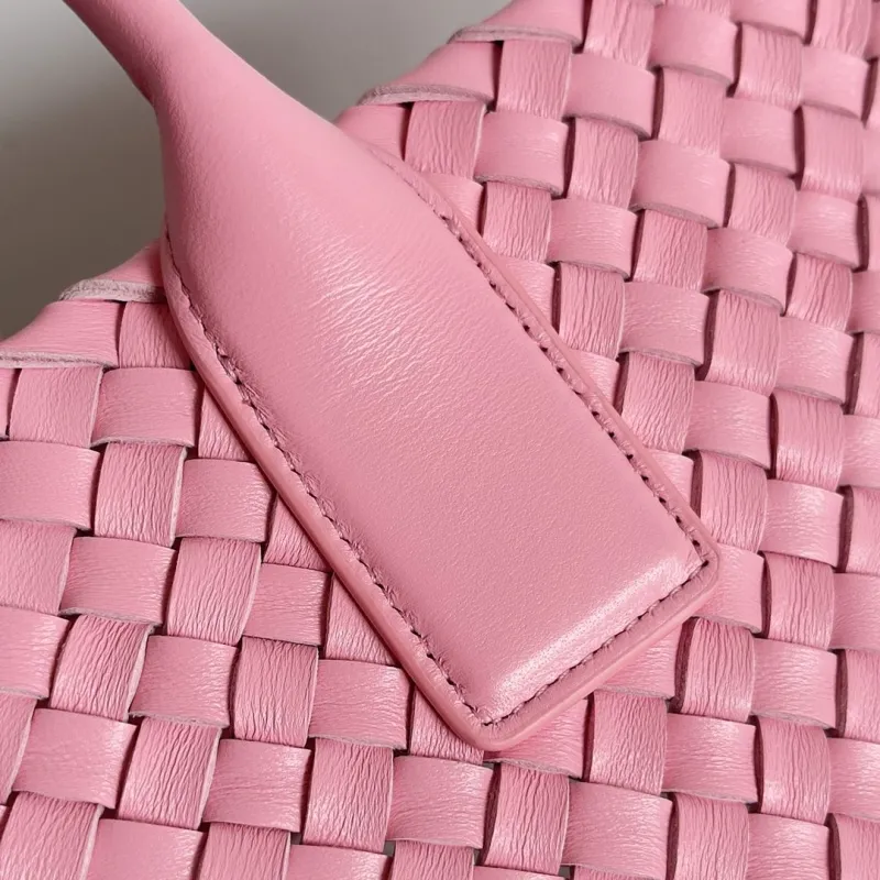 Bottega Veneta Pink Woven Leather Tote Bag - Image 8
