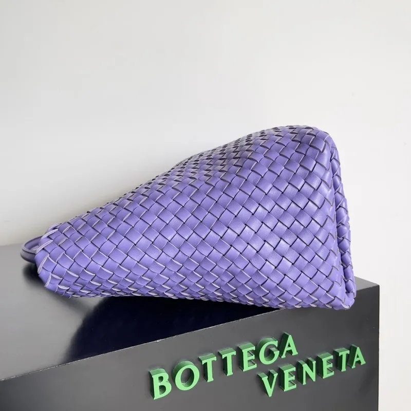 Bottega Veneta Purple Woven Leather Tote Bag with Pouch - Image 3