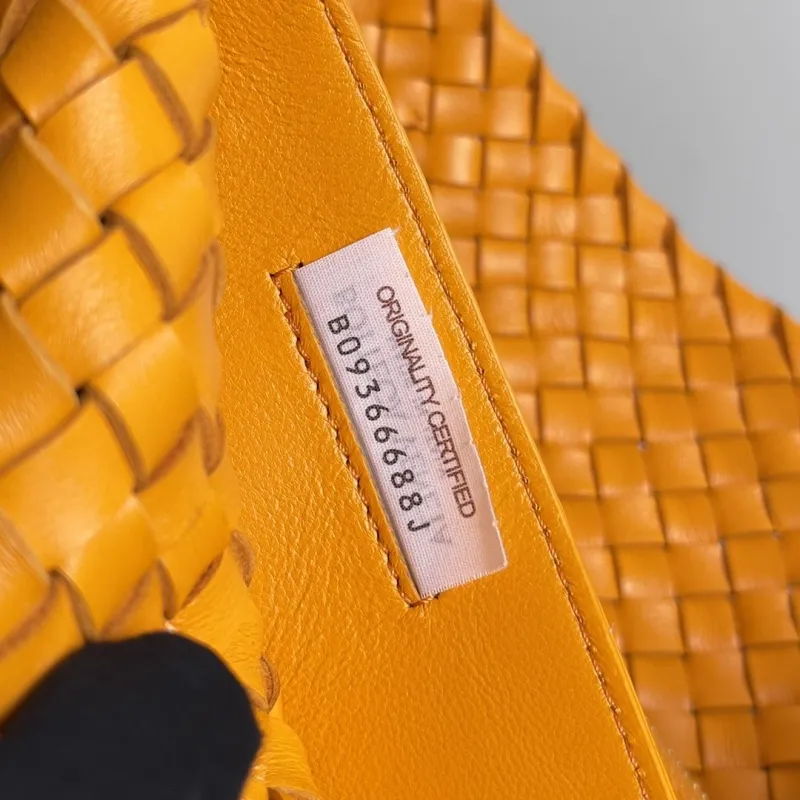 Bottega Veneta Yellow Woven Tote Bag with Pouch - Image 6