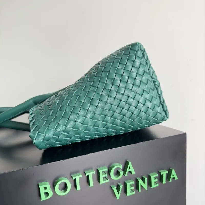 Bottega Veneta Woven Leather Tote Bag Teal - Image 4