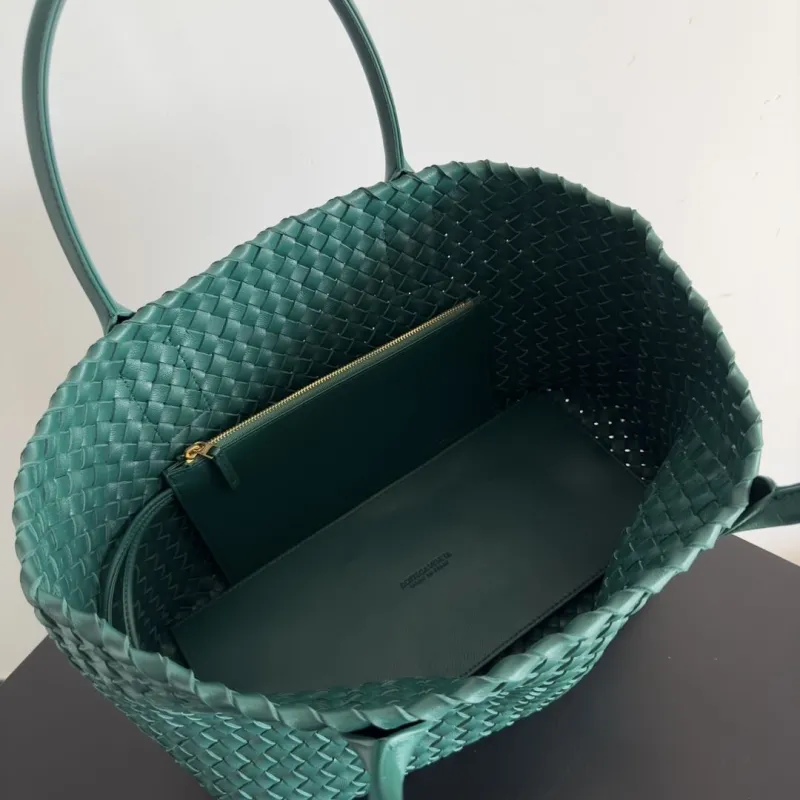 Bottega Veneta Woven Leather Tote Bag Teal - Image 7