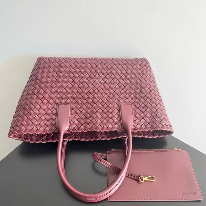 Bottega Veneta Burgundy Intreccio Tote Bag 42 - Image 5