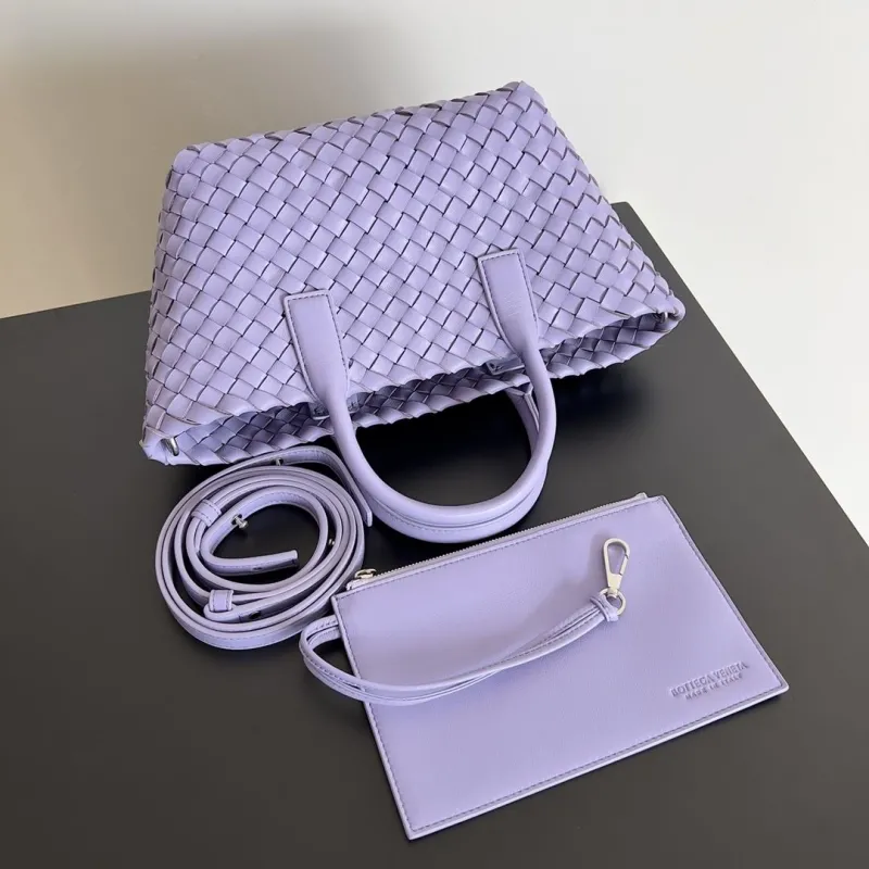 Bottega Veneta Lavender Woven Tote Bag 50 - Image 7