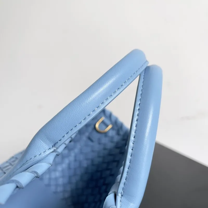 Bottega Veneta Light Blue Woven Mini Tote Bag - Image 3