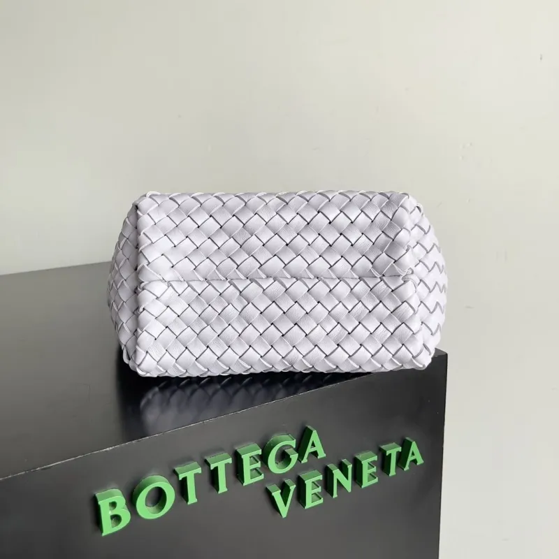 Bottega Veneta Light Gray Woven Leather Tote Bag 65 - Image 4