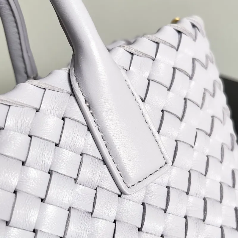 Bottega Veneta Light Gray Woven Leather Tote Bag 65 - Image 5