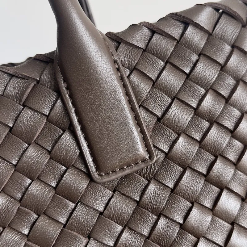 Bottega Veneta Woven Leather Mini Tote Bag Taupe - Image 5