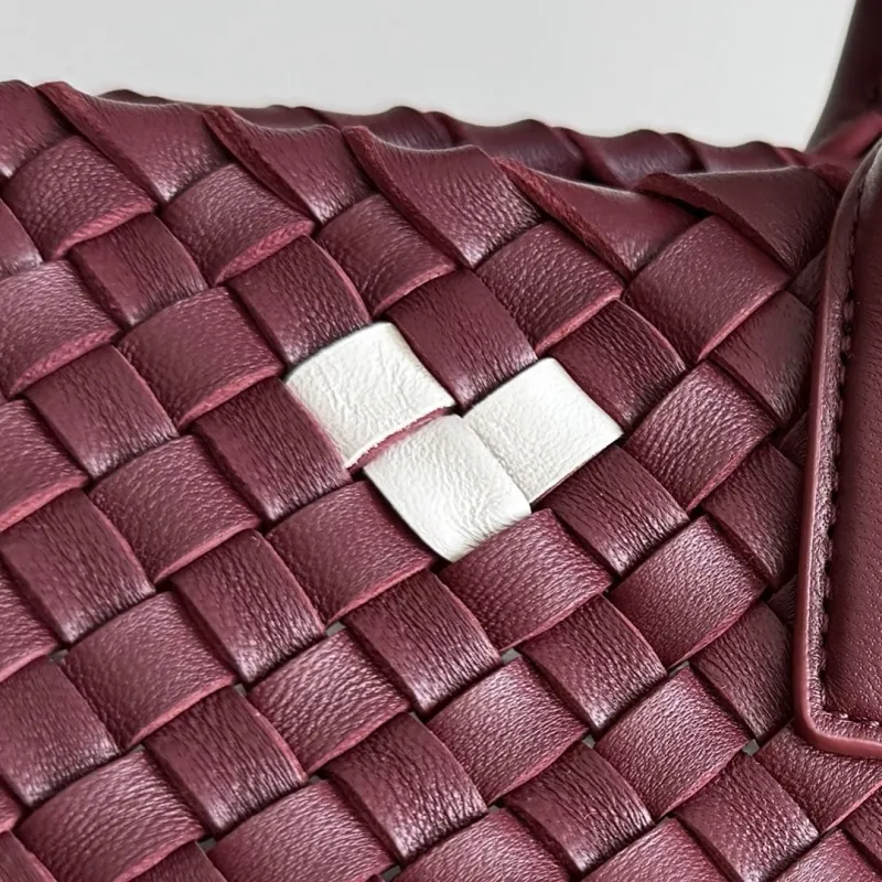 Bottega Veneta Burgundy Woven Leather Tote Bag 68 - Image 5