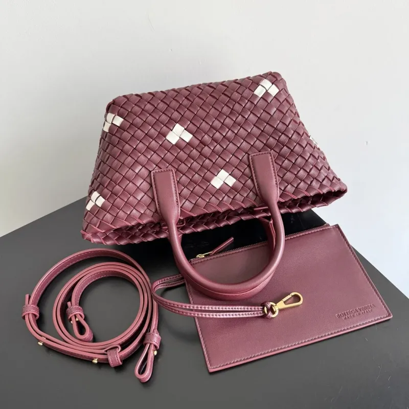 Bottega Veneta Burgundy Woven Leather Tote Bag 68 - Image 8