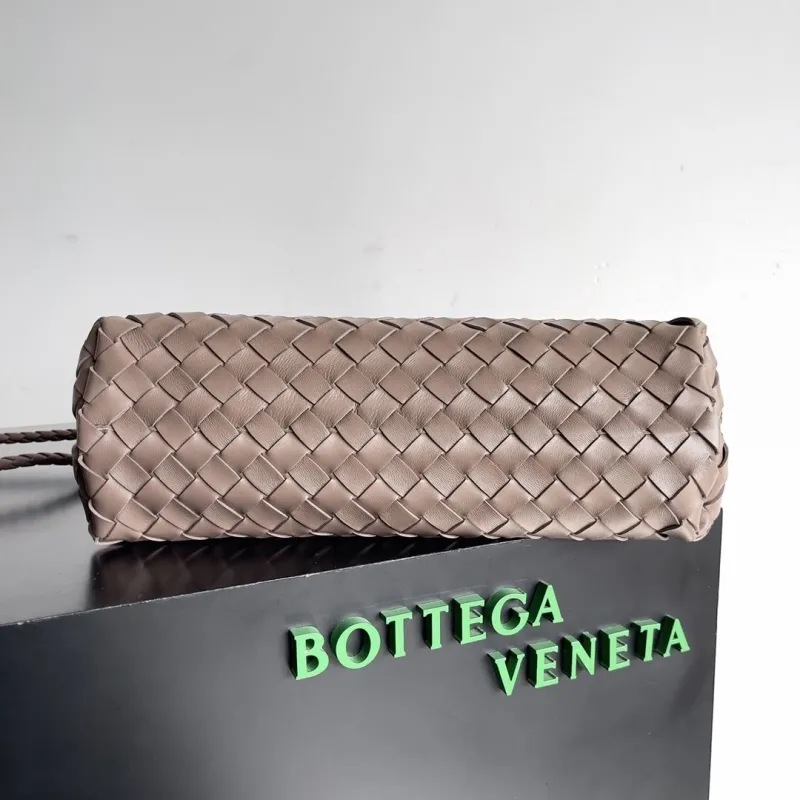 Bottega Veneta Taupe Woven Leather Shoulder Bag - Image 6