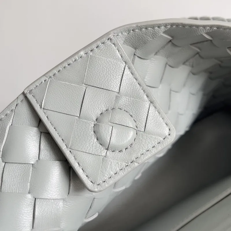 Bottega Veneta Light Gray Woven Tote Shoulder Bag - Image 5
