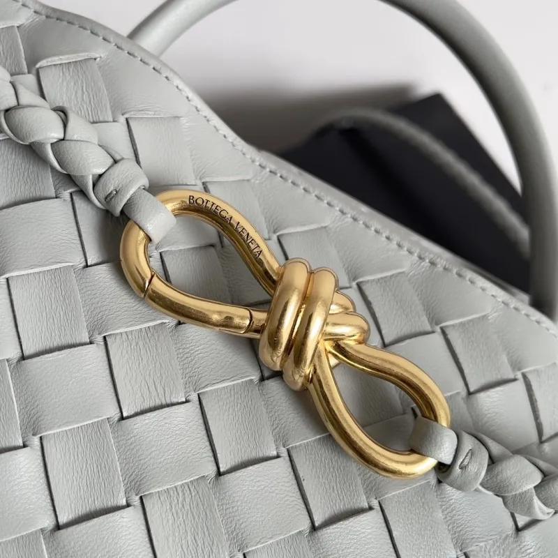 Bottega Veneta Light Gray Woven Tote Shoulder Bag - Image 7