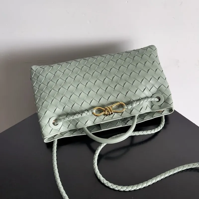 Bottega Veneta Sage Green Woven Shoulder Bag 77 - Image 5