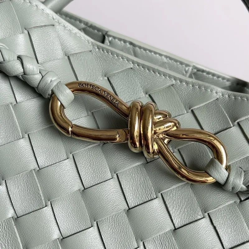 Bottega Veneta Sage Green Woven Shoulder Bag 77 - Image 6
