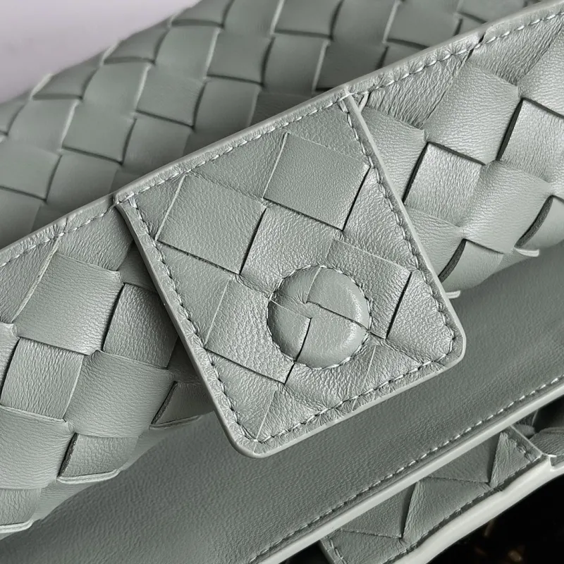 Bottega Veneta Sage Green Woven Shoulder Bag 77 - Image 7