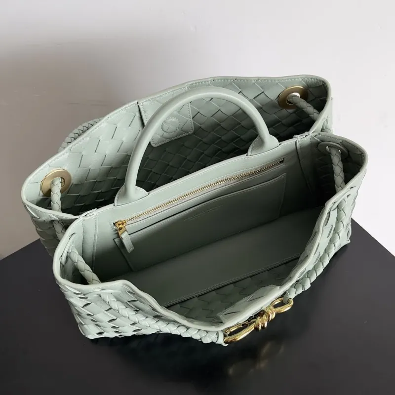 Bottega Veneta Sage Green Woven Shoulder Bag 77 - Image 9