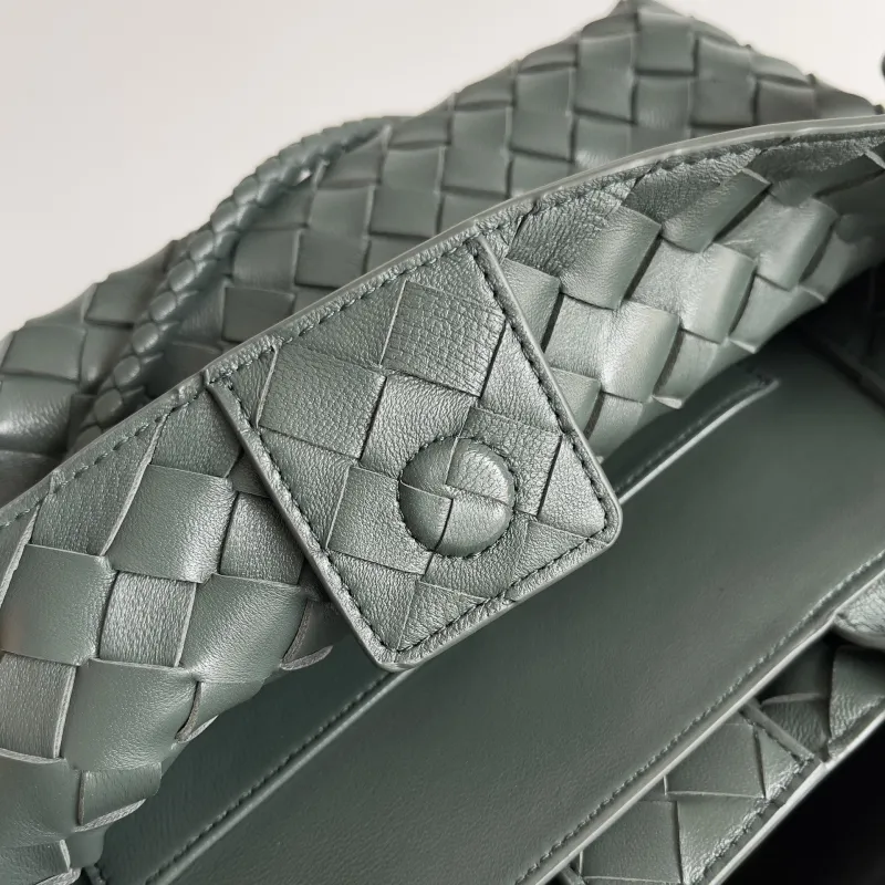 Bottega Veneta Dark Green Woven Leather Tote Bag 78 - Image 6