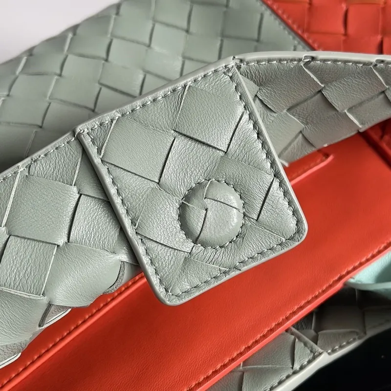Bottega Veneta Woven Leather Tote Bag Mint Orange 79 - Image 7