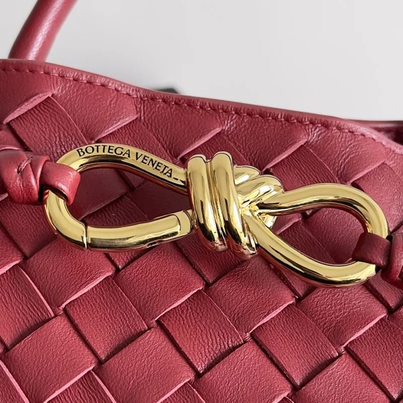 Bottega Veneta Woven Leather Shoulder Tote Bag Burgundy - Image 6