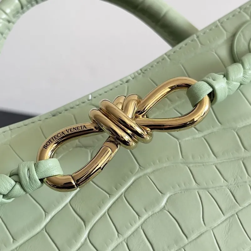 Bottega Veneta Light Green Croc Embossed Handbag 83 - Image 6