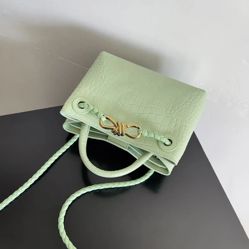 Bottega Veneta Light Green Croc Embossed Handbag 83 - Image 7