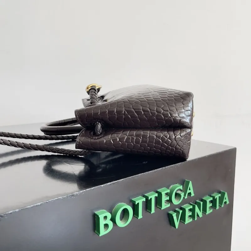 Alternative view of Bottega Veneta Dark Brown Croc Embossed Shopping Bag 84