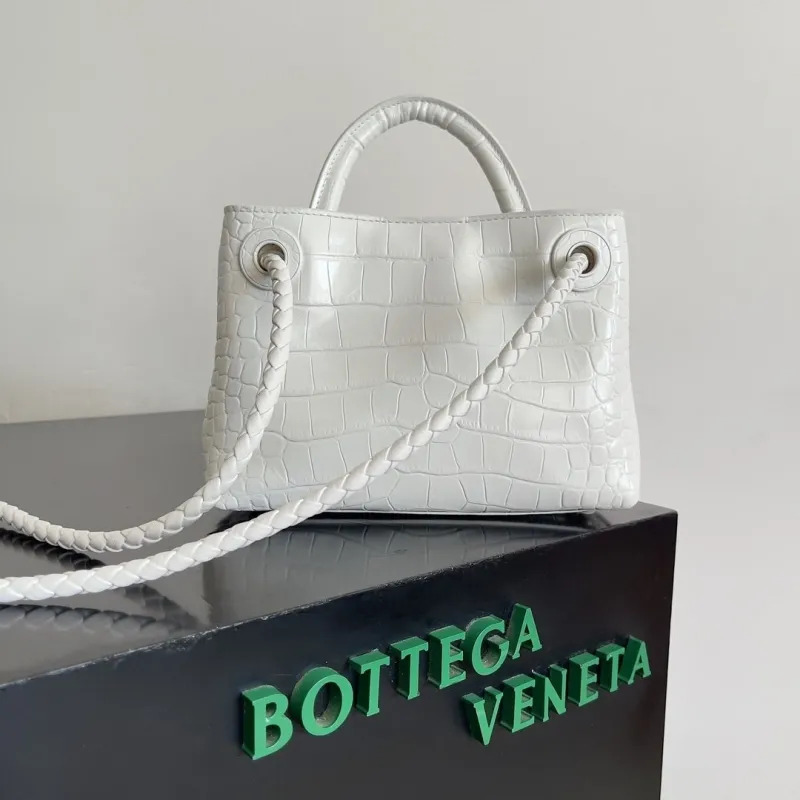 Alternative view of Bottega Veneta White Croc Embossed Mini Handbag