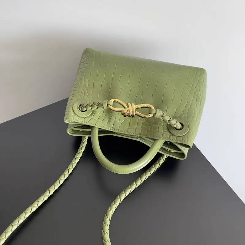 Bottega Veneta Green Croc Embossed Tote Bag 87 - Image 6